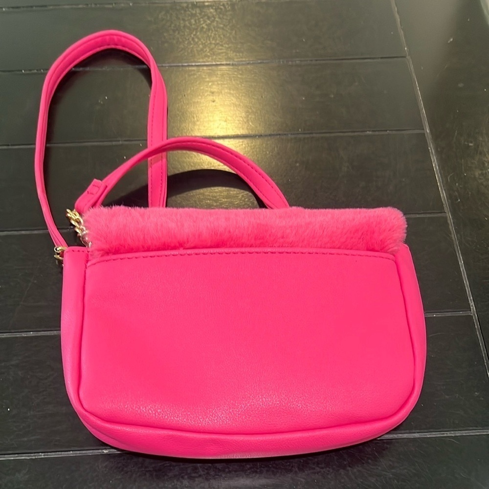 NWOT Juicy Couture Hot Pink Fluff Crossbody Bag - Picture 6 of 8
